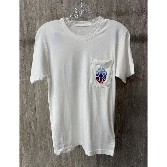 Chrome Hearts White T-Shirt With Pocket Logo & Gradient Back Print 100% Cotton U - Picture 1 of 15